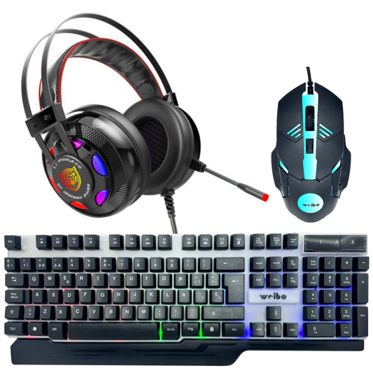 KIT GAMER DIADEMA, TECLADO Y MOUSE