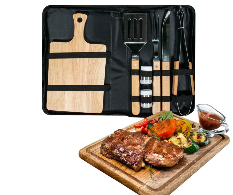 SET UTENSILIOS DE ASADO BBQ X7 PIEZAS